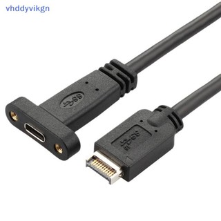 VHDD 1 Cái Type-E Sang USB-C Type C Nữ Kết Nối Dây Cáp Nối Dài Có Bảng Điều Khiển Gắn Vít 30 / 50cm USB 3.2 Bảng Điều Khiển Trước Đầu VN