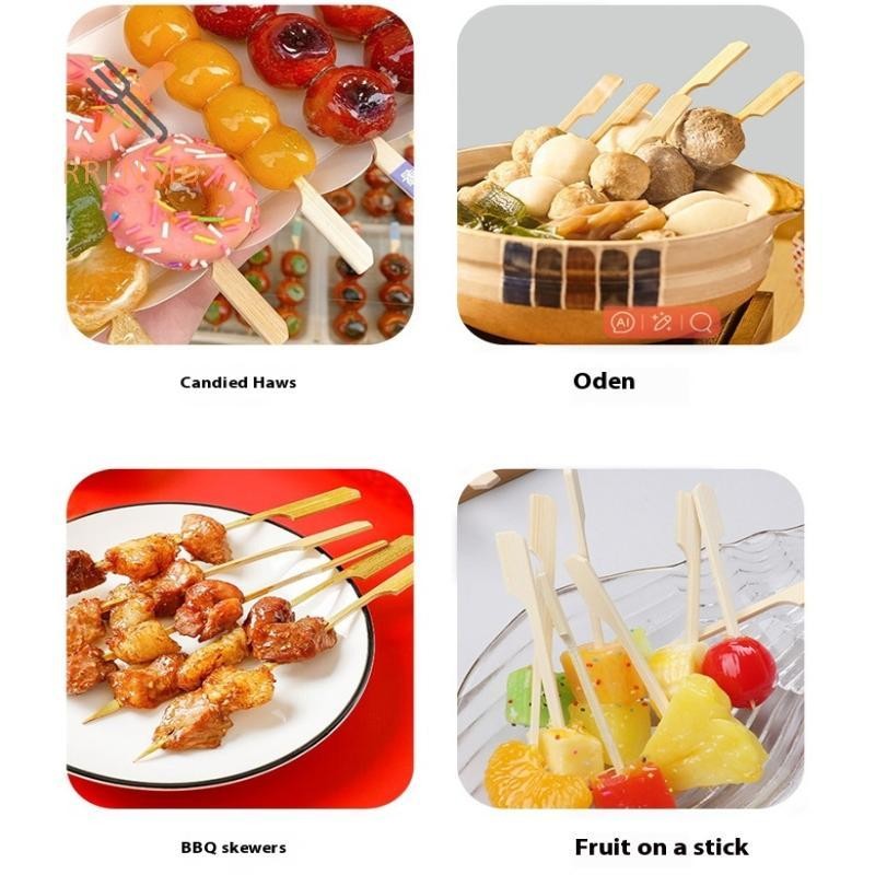 RRLNMD 100 Chiếc Xiên Tre Cocktail Chọn Tăm Lạ Mắt Cho Món Khai Vị Thực Phẩm Thanh Trái Cây Bbq Cho Đảng Đồ Uống Nĩa Dùng Một Lần MỚI