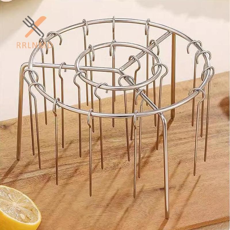 RRLNMD Thép Không Gỉ Dọc Giá Nướng Nồi Chiên Không Khí Nướng Giá Đỡ Nướng Xiên Nướng Thịt Dụng Cụ Lò Nướng Bếp Nồi Chiên Không Khí Phụ Kiện MỚI
