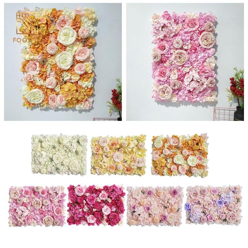 【Hàng sẵn】Tường Hoa Giả 60×40cm Bảng điều khiển tường lụa 3D cho phông nền, vòi hoa sen cô dâu, sự kiện, trang trí nhà cửa【Bán trước một phần】