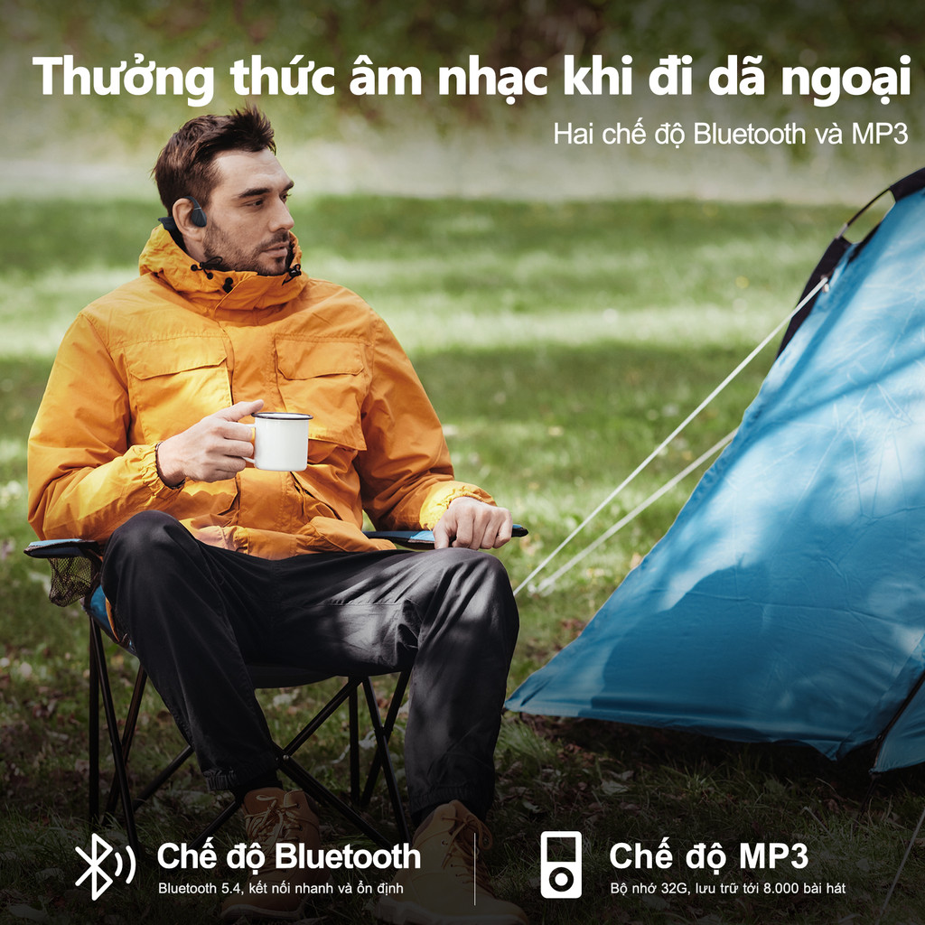RHYFELL Wild5 Tai nghe thể thao địa hình dẫn truyền qua xương chống nước tai nghe bơi dẫn truyền qua xương silicon lỏng bộ nhớ 32G Bluetooth 5.4 tai nghe thể thao có micrô tai nghe dung lượng pin lớn
