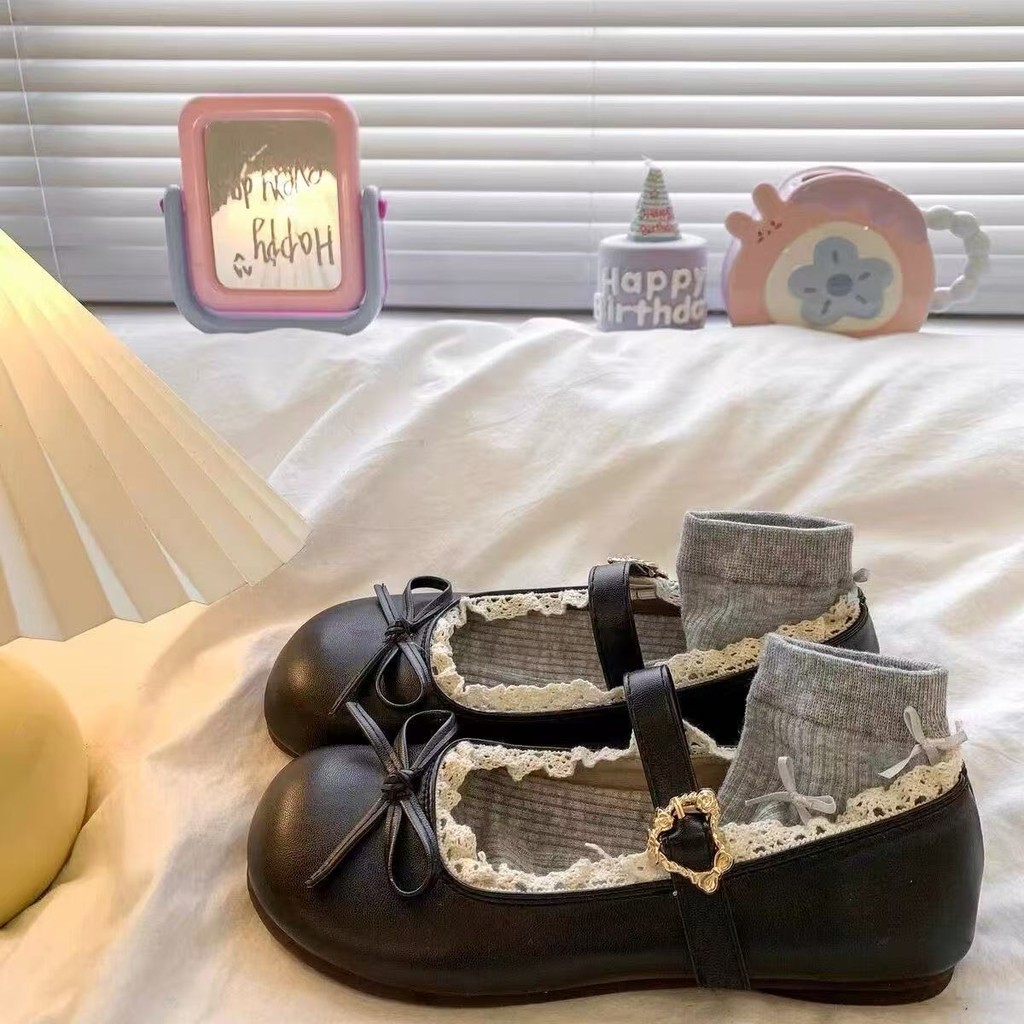 🔥Còn hàng🔥Giày búp bê mũi tròn Giày Mary Jane của Pháp dành cho nữ 4 màu có sẵn(size35-40)