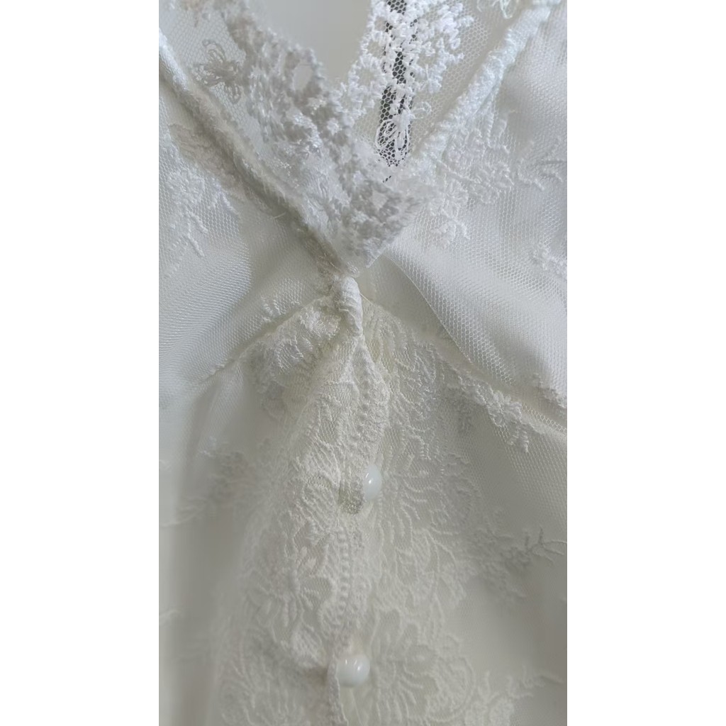 Áo vest trắng Milyfashion cho phụ nữ, phong cách ngọt ngào và cay, thiết kế mới, ôm sát, sexy, lớp nền ren, áo khoác ngoài thời thượng