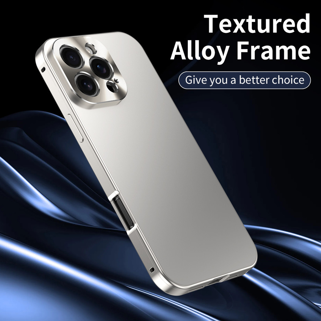 Ốp Điện Thoại Khung Kim Loại Nhôm Sang Trọng Cho Iphone 17 16 15 Pro Max 16ProMax Khung Kim Loại PC Mặt Sau Chống Sốc Vỏ Điện Thoại