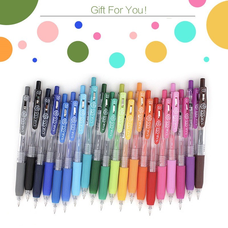 Zebra JJ15 Bút trung tính màu Bút Gel 20 màu Bút chữ ký học sinh Viết mượt mà Cầm bút để tránh trượt