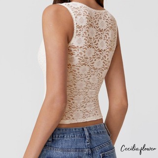 Áo ren nữ không tay cổ vuông màu trơnSlim Fit áo sơ mi mùa hè