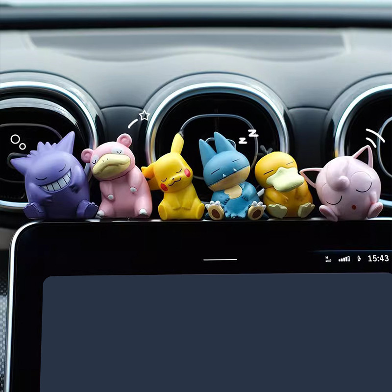 6 Cái / bộ pokemon Pikachu Gengar Jigglypuff Slowpoke Gonbe Psyduck Phiên Bản Ngủ Mô Hình PVC Hành Động Hình Đồ Chơi