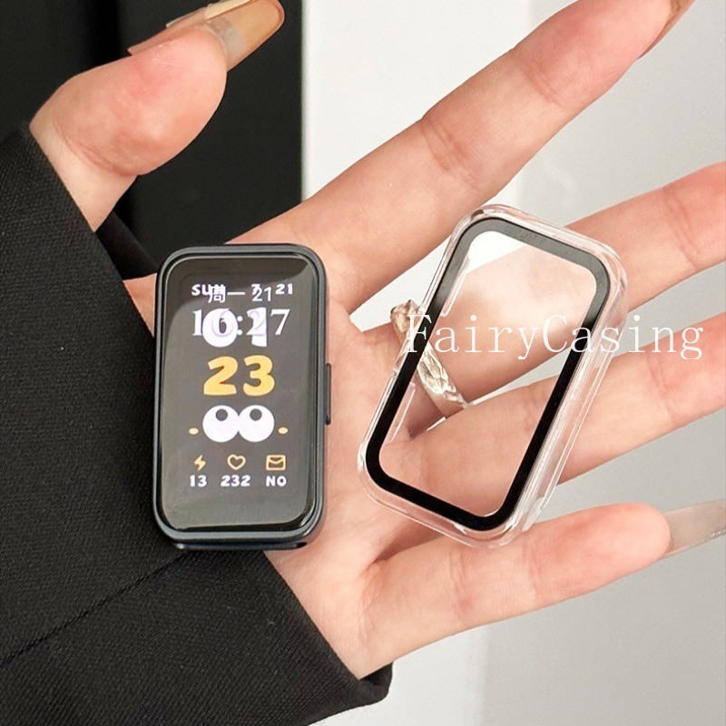 Ốp Lưng Cho Huawei Band 10 9 8 Kính Cường Lực Bảo Vệ Màn Hình PC Cứng Bảo Vệ Cản Cho Huawei Band 10 Phụ Kiện