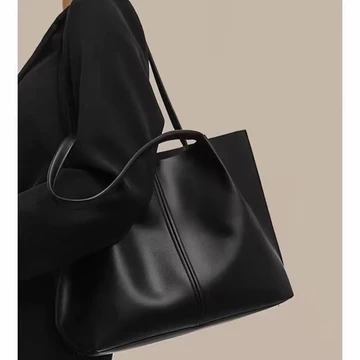 Women's Vintage PU Leather Tote Bag – Fits Laptop, Water-Resistant