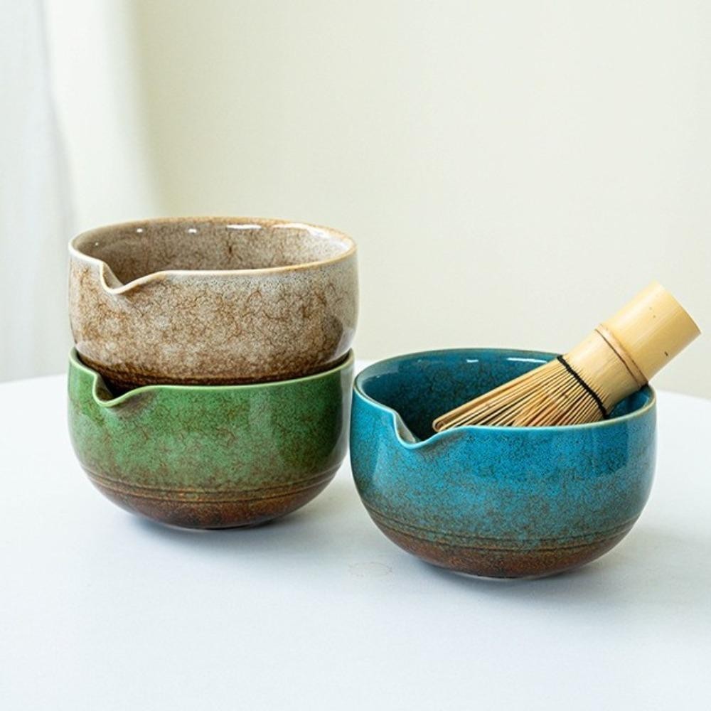 Bộ trà Matcha 7 món SLICELIFE, Máy đánh trứng Matcha truyền thống Nhật Bản bằng gốm tre, Bàn chải khuấy có thể tái sử dụng Dụng cụ làm trà