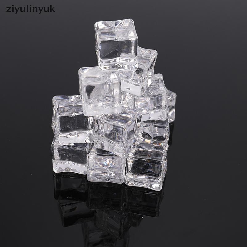 Ziyulinyuk 16 Chiếc 17 Mm 20 Mm Nhân Tạo Acrylic Hình Vuông Đá Viên Đạo Cụ Chụp Ảnh EN