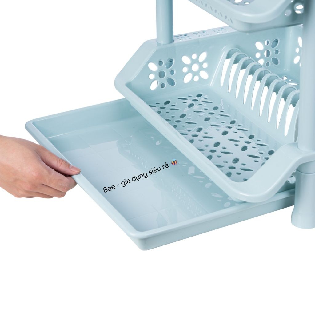 Kệ úp bát 2 tầng 3 tầng có khay hứng nước thiết kế bắt mắt decor phòng bếp Việt Nhât (mã 5595-2,3)