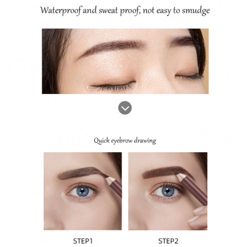 Bút chì kẻ mày bằng gỗ Microblading có mài - Bút kẻ mắt cà phê đen / đen tự nhiên - Chống thấm nước, lâu trôi