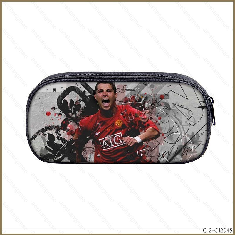 HK1 Cristiano Ronaldo Bóng Đá Interlayer Hộp Đựng Bút Sinh Viên Bảo Quản Văn Phòng Phẩm Hộp Dung Tích Lớn Cá Tính KH