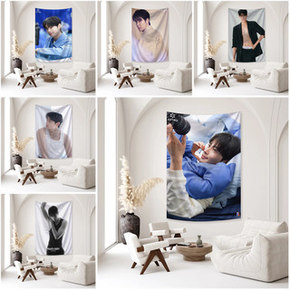 CHA EUN WOO Tấm thảm Polyester in một mặt, Tấm thảm ngôi sao, Trang trí nền nhà cửa, Vật dụng làm đẹp căn phòng (có kẹp)
