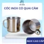 Cốc inox có quai cầm, chống rỉ - Cốc inox, Ca inox mini 6.5cm