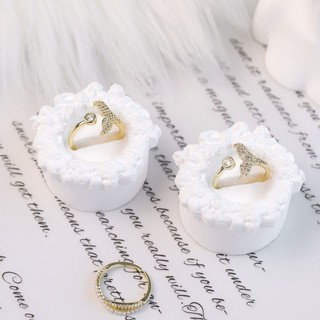 Giá đỡ nhẫn tròn hình hoa bằng thạch cao, giá đỡ trang sức, giá đỡ nhẫn trang trí, đạo cụ chụp ảnh 9BLH