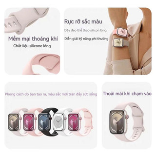 Dây đeo silicone lỏng cho Apple Watch mềm mại thoải mái nhiều màu sắc tương thích Series 10 9 8 7 6 5 4 SE 41 45 49mm
