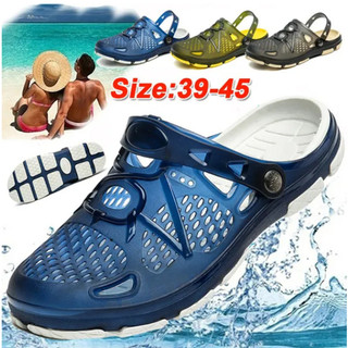 Dép sandal nam nữ thoáng khí, mát, đi biển, giày kín mũi, gel rỗng, size lớn