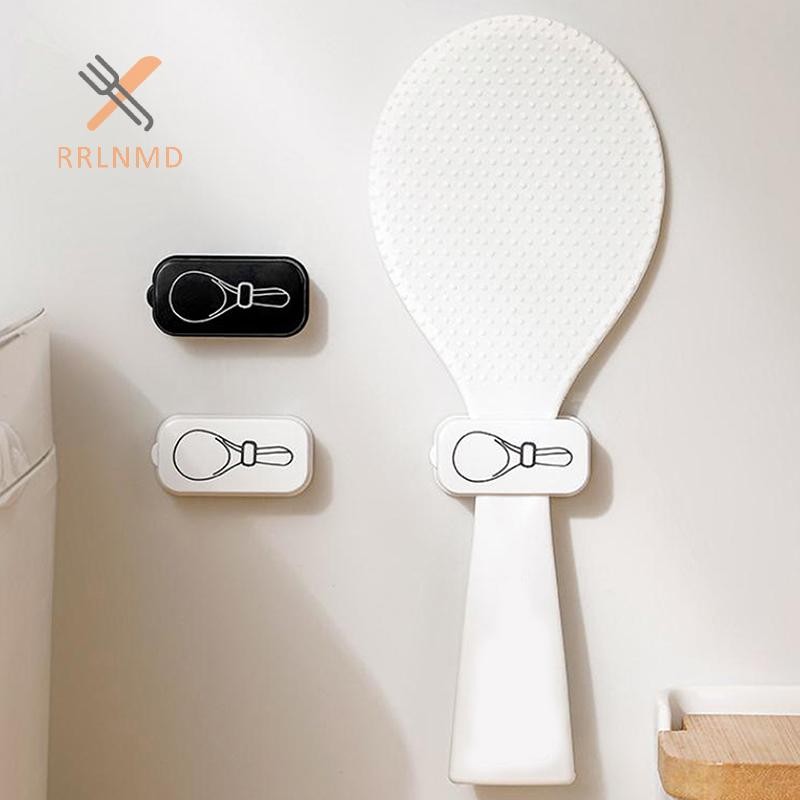 RRLNMD Dính Thìa Cơm Giá Để Đồ Nhà Bếp Treo Tường Nồi Thìa Kệ Vị Trí Giá Trắng Đen Nhà Bếp Sắp Xếp MỚI