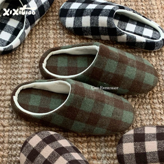 XIXITIAO Dép Đi Trong Nhà Đế Mềm Kẻ Caro Dành Cho Nam Và Nữ Kiểu Dáng Giản Dị Thích Hợp Mang Ở Nhà