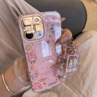 Ốp điện thoại Star Melody màu hồng dễ thương phù hợp cho iPhone 16 15 14 13 Pro Max chống sốc bảo vệ camera chống rơi mặt sau cứng