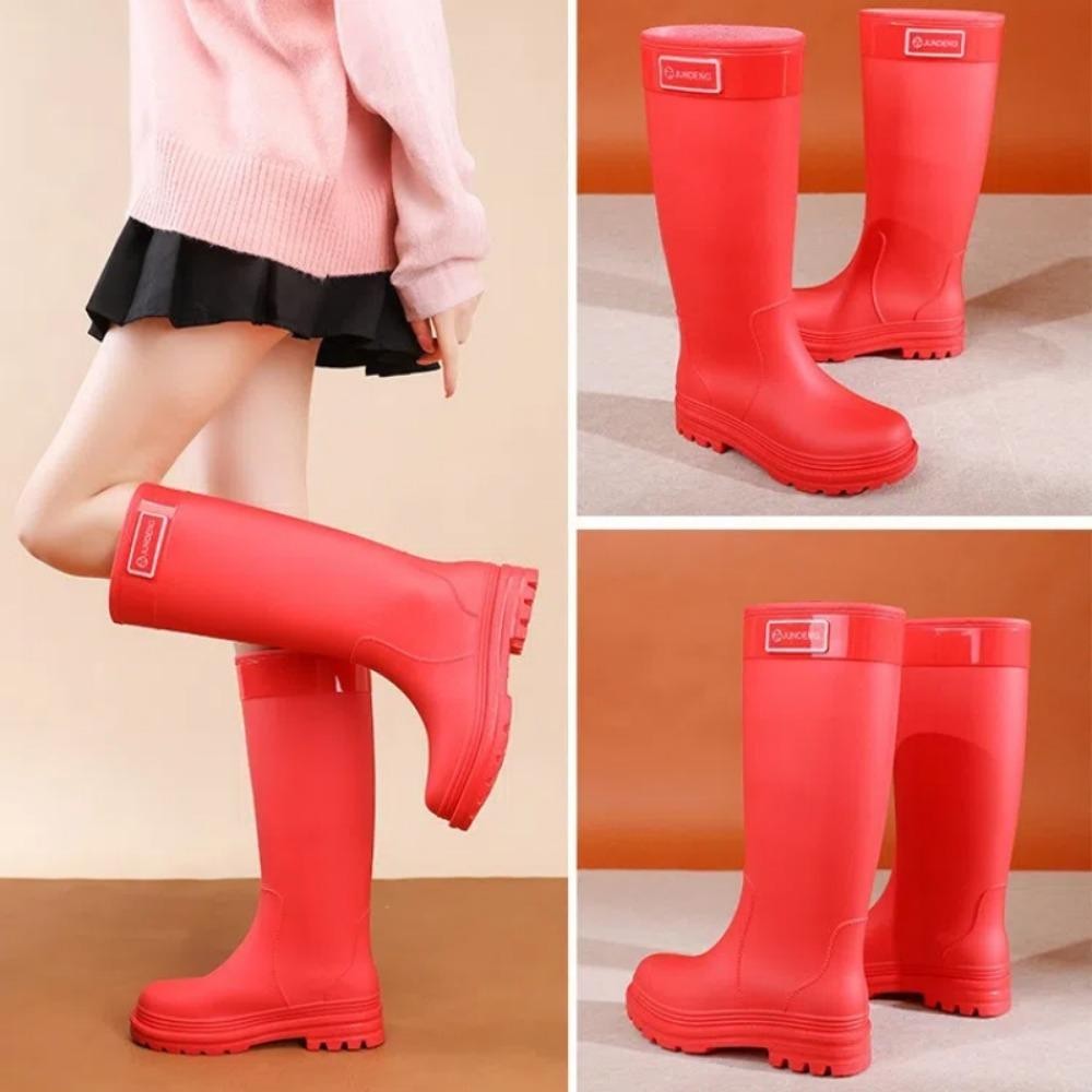Giày đi mưa ống cao WOAY PVC đế dày, chống trượt, thời trang cho nữ