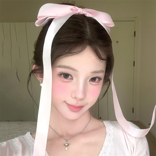 Kẹp tóc nơ bướm màu xanh bạc hà phụ kiện tóc ruy băng dài, băng đô ruy băng phong cách công chúa quá khổ