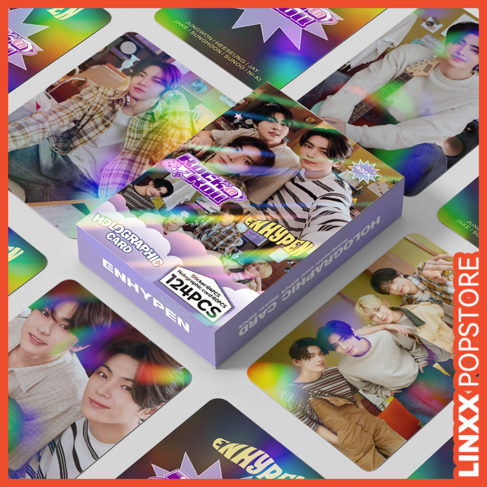 LINXX 124 Chiếc ENHYPEN Trọn Bộ Sưu Tập Lomo Cards HD Long Lanh Laser Photocards Sóng Hàn Quốc Quạt Sưu Tập Kpop Thẻ Giao Dịch Merch