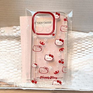 Ins Hàn Quốc Vỏ Trong Suốt Cherry Kitty Dễ Thương Tương Thích Cho iPhone 11 16 15 14 13 12 Pro Xs Max XR X 7 8 6 6s Plus SE Vỏ Điện Thoại TPU Mềm Hoạt Hình Cô Gái Vỏ Bảo Vệ Vỏ Chống Sốc