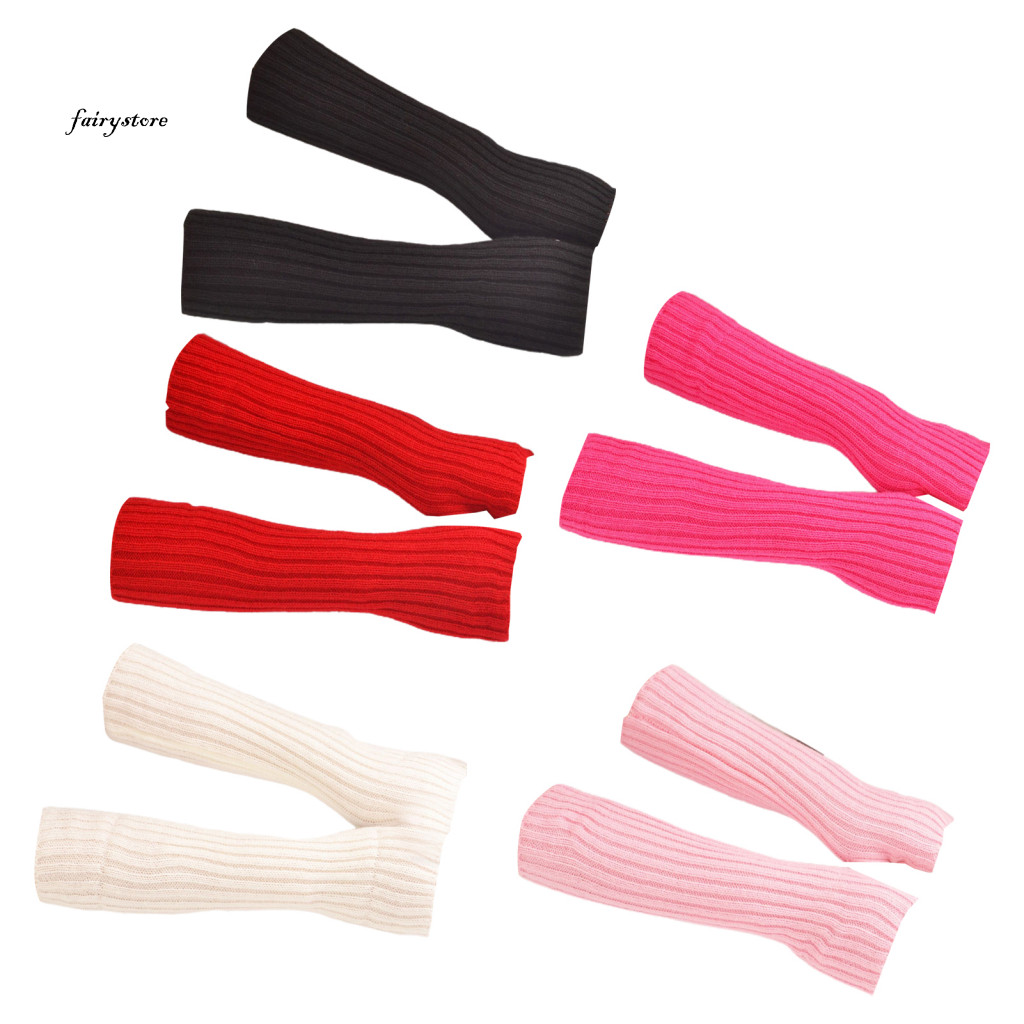 Fairystore | 1 Đôi Găng Tay Ngón Tay Mềm Mại Thoáng Khí Thời Trang Thoải Mái Nhiều Màu Giữ Ấm Đan Vải Lỗ Găng Tay Nữ Ngoài Trời