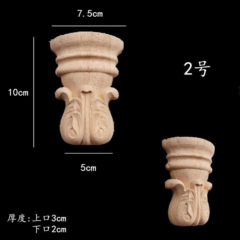 Đầu cột La Mã chạm khắc gỗ nguyên khối, cột hỗ trợ bên tủ, đầu hoa trang trí, chân cột RZ3B