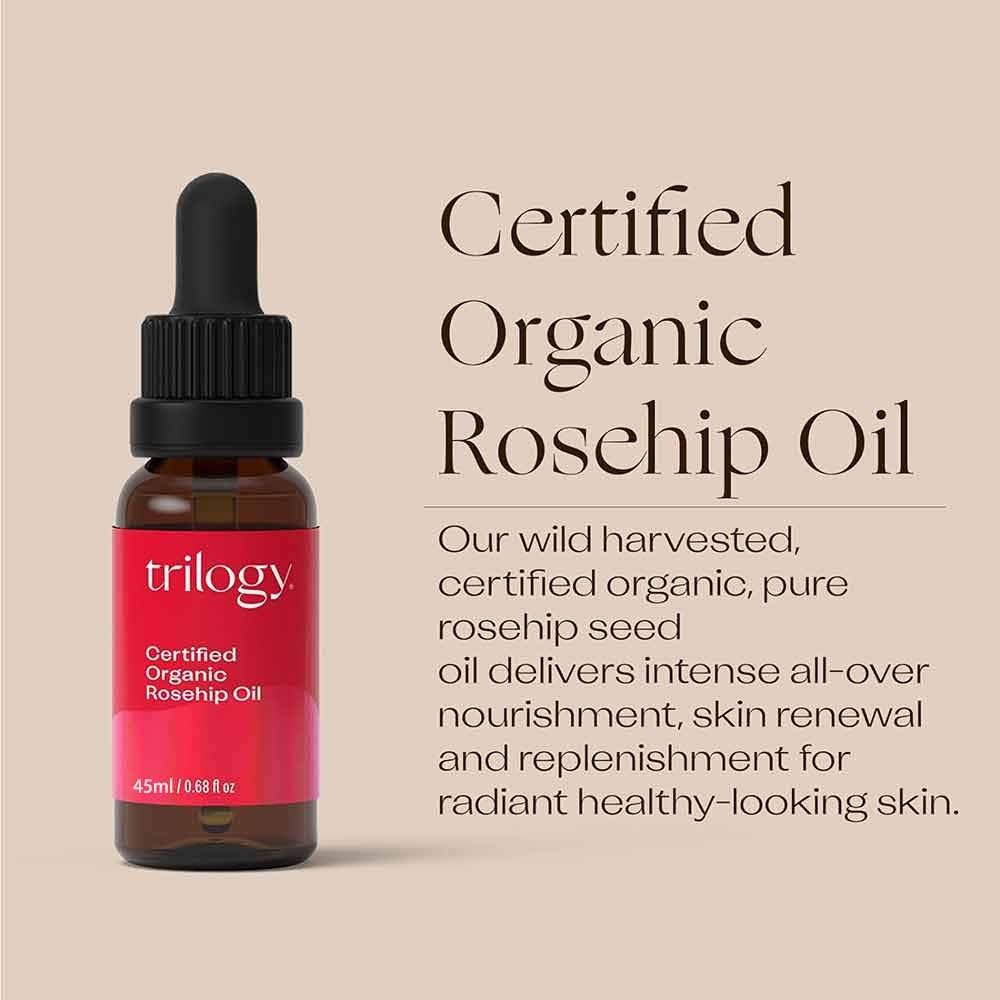 Trilogy Organic Rosehip Oil (45ml) removes wrinkles and moisturizes