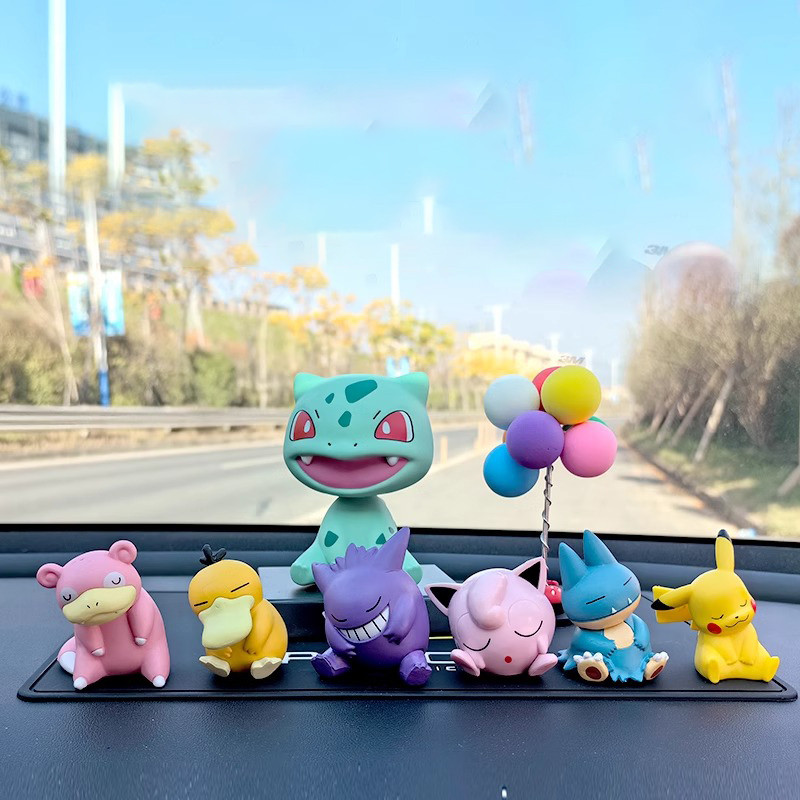 6 Cái / bộ pokemon Pikachu Gengar Jigglypuff Slowpoke Gonbe Psyduck Phiên Bản Ngủ Mô Hình PVC Hành Động Hình Đồ Chơi