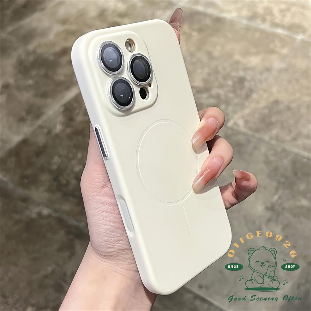 Ống Kính Kim Loại Lỏng Mờ Từ Tính Vỏ Điện Thoại iphone16 Pro Max 15 14 13 12 11 Vỏ Cho iPhone Vỏ Silicon Mềm TPU Chống Sốc