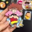 Anime Crayon Shin-chan Móc Chìa Khóa Túi Dễ Thương Mặt Dây Chuyền Acrylic Cặp Đôi Móc Khóa Phụ Kiện