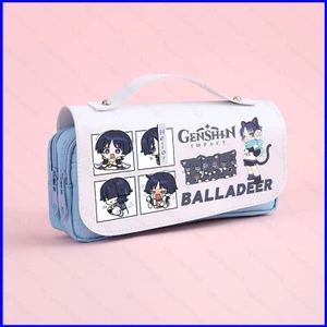 HT3 Wanderer Pencil Case Genshin Impact Văn phòng phẩm Túi học sinh Kunikurushi 3 lớp Dây kéo Bút dung tích lớn Storag