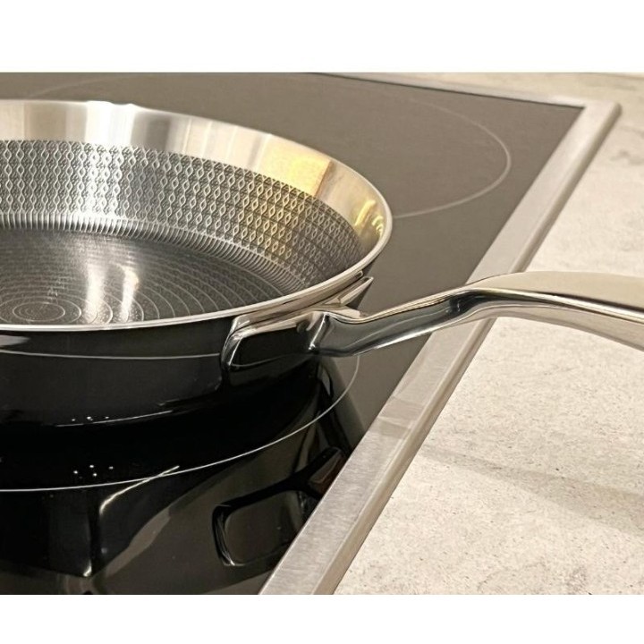 (CHÍNH HÃNG KAIYO) Chảo inox chống dính hoa văn nổi Tri-Ply đáy liền - Size 20cm, 24cm và 26cm