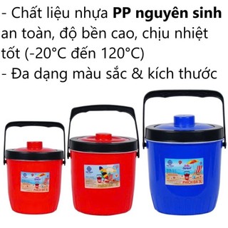 Phích tròn đựng đá giữ nhiệt 3L /5L /7L /10L /11L /15L ,  thùng đựng nước tròn Việt Nhật nhựa PP cao cấp
