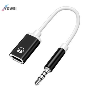 YOWEI 3.5mm Công cộng sang Type C Tai nghe phẳng sang cáp chuyển đổi tròn cho kết nối tương tự với bộ chuyển đổi điện thoại di động VN