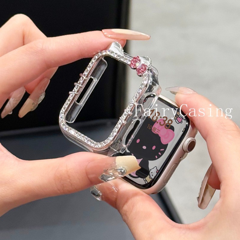 Ốp Tai Mèo Kim Cương Bling Cho Huawei Watch Fit 4 3 Rỗng PC Ốp Lưng Bảo Vệ Cho Huawei Watch Fit4 Bao Phụ Kiện