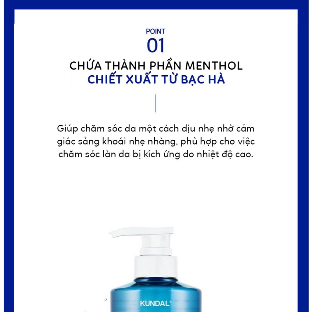 Sữa tắm mát lạnh KUNDAL COOL & CLEAR ICE BOOSTING COOL BODY WASH AQUA MINT 500ml | DAMDAVN