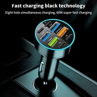 [BBNZDD] Bộ sạc xe hơi 8 cổng 4USB + 4Type-C PD Xe tải Bộ chuyển đổi điện thoại cho điện thoại Android Máy tính bảng máy tính xách tay cho BVAH