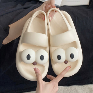 XIXITIAO Giày Sandal Ngoài Trời Dễ Thương Phong Cách Mới Mắt Lớn Nữ Mùa Hè Đế Dày Đôi Dép