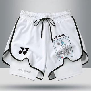 YONEX Chạy Bộ Tập Thể Thao Quần Short Nam Nữ Giả Hai Mảnh Chống Ánh Sáng Mùa Hè Mới Cầu Lông Và Quần Vợt Hai Lớp Quần Short