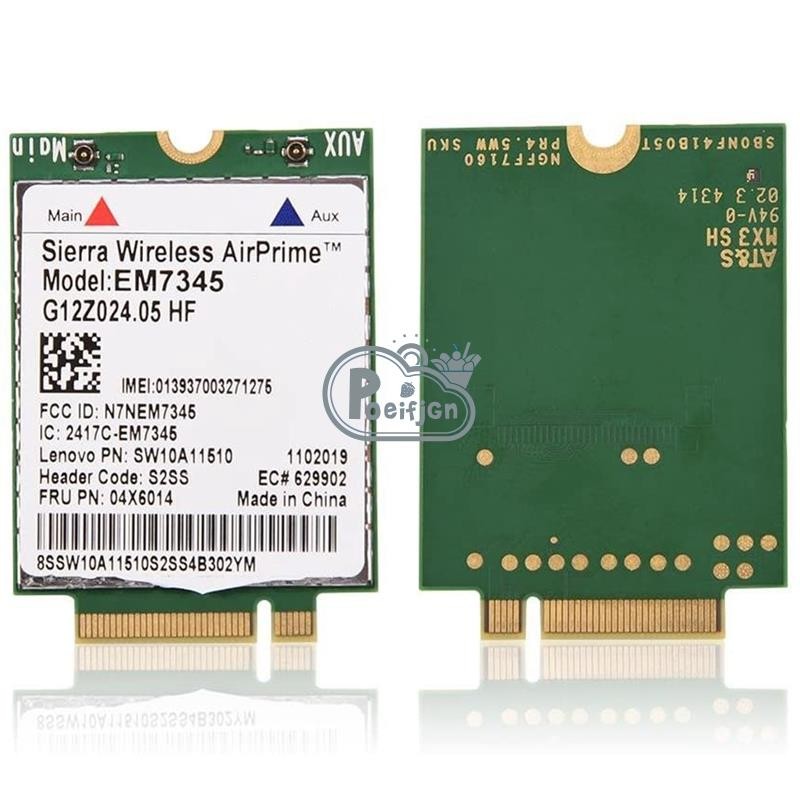Card mạng, Mô-đun thẻ WWAN EM7345 4G LTE cho X250 X1C W550 T450 X240 T440 Hỗ trợ LTE / HSPA + / EMEA