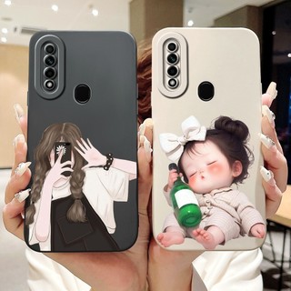 Dành Cho Oppo A31 (2020) / A8 (2019) Vỏ Hoạt Hình Mèo Thỏ Dễ Thương Mới Oppo A31 A8 CPH2015 Vỏ Điện Thoại Silicon Mềm Bảo Vệ Ống Kính