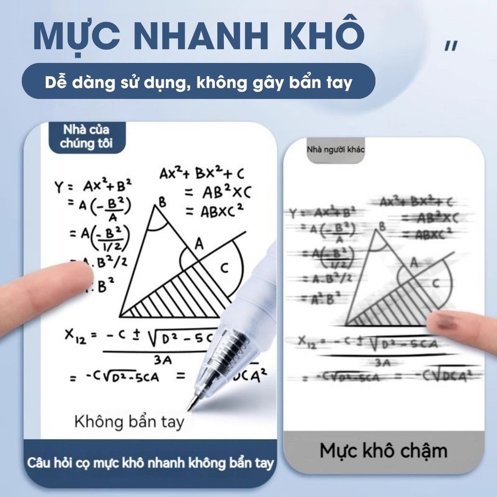 Bút Bấm Gel ST 0.5mm Đa Năng - Bút Mực Nước Viết Trơn, Nét Đều, Viết Êm Tay Phù Hợp CHo Học Sinh, SInh Viên