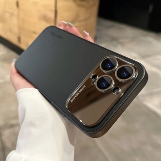 Ốp điện thoại cửa sổ lớn mờ nâng cao cho iPhone 16 15 14 13 12 11 Pro Max chống sốc bảo vệ camera chống rơi bìa cứng