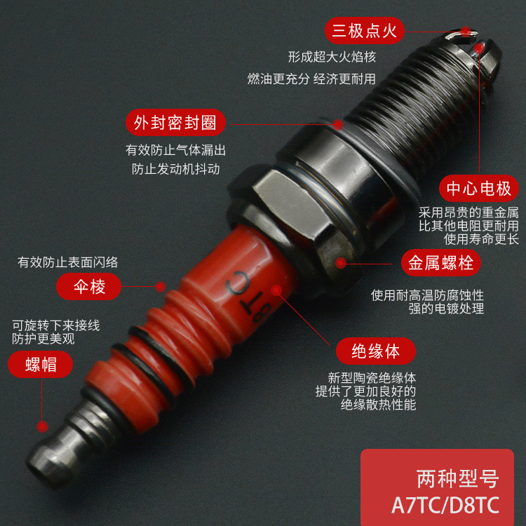 Bugi A7TC D8TC Đa Năng 3 Điện Cho Xe Tay Ga 110cc 125cc Xe Máy Honda Yamaha Suzuki
